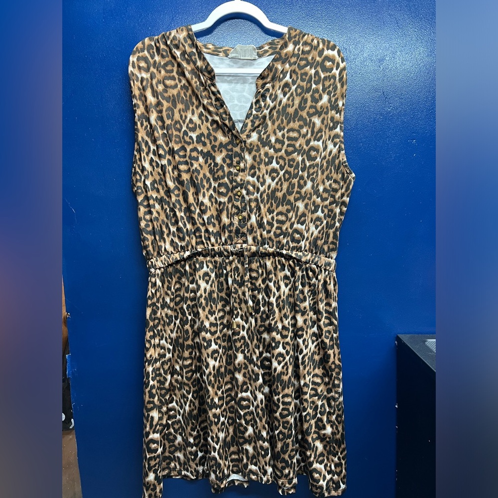 Leopard Print Sleeveless Dress